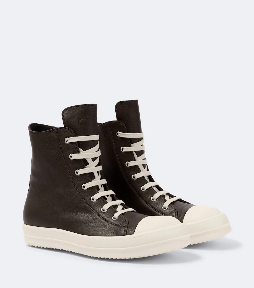 Temple Leather High-Top Sneakers by Rick Owens