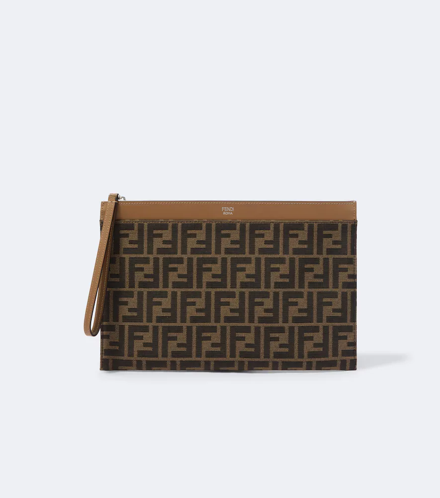 Medium FF Zucca Canvas Pouch by Fendi