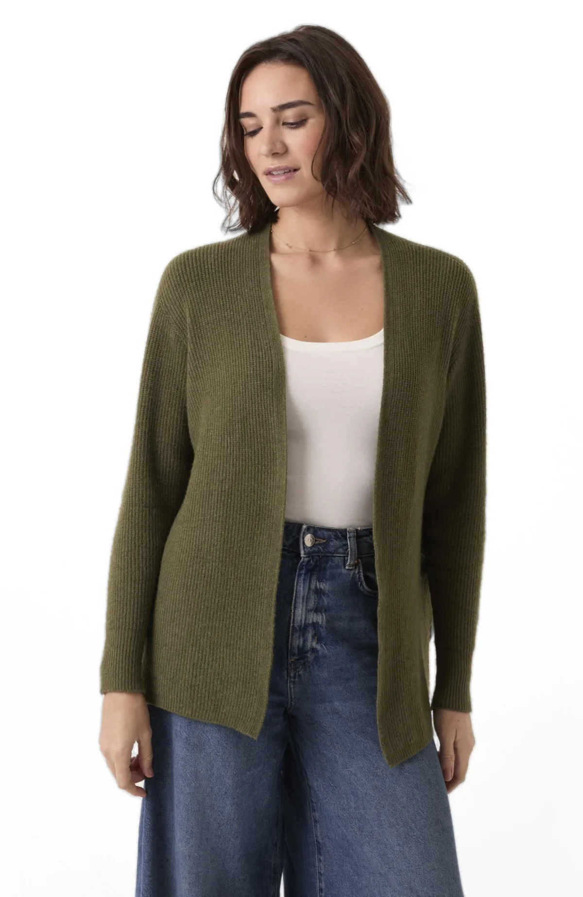 Longline Ribbed Cardigan by Celtic & Co.