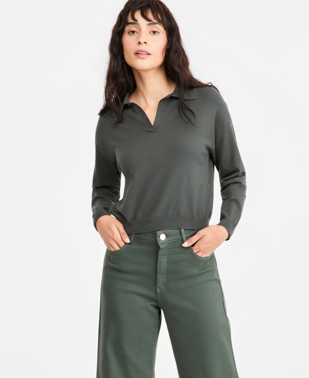 Emmottanta Cropped Polo Sweater by Emme Marella