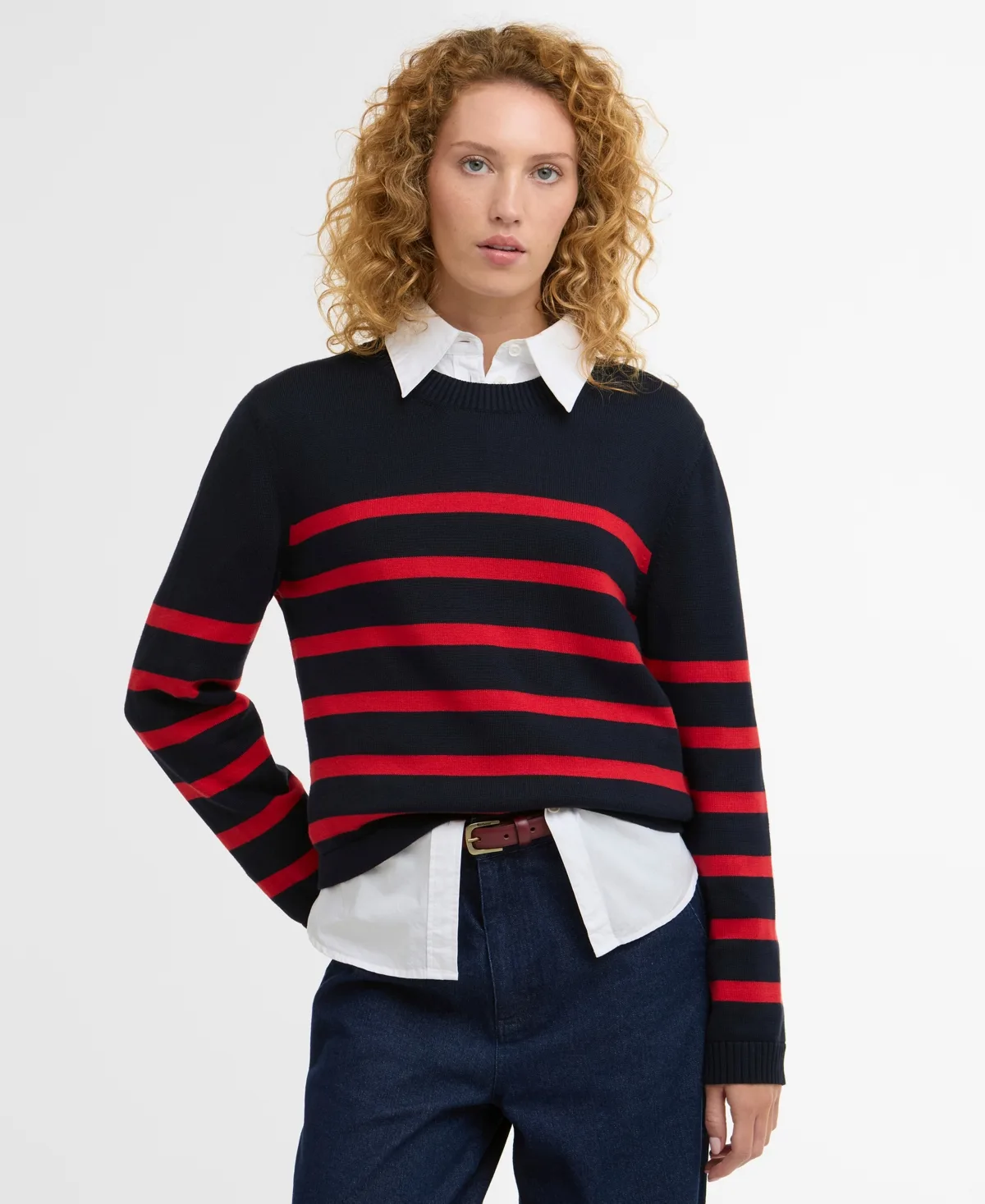 Fern Knitted Stripe Jumper by Barbour