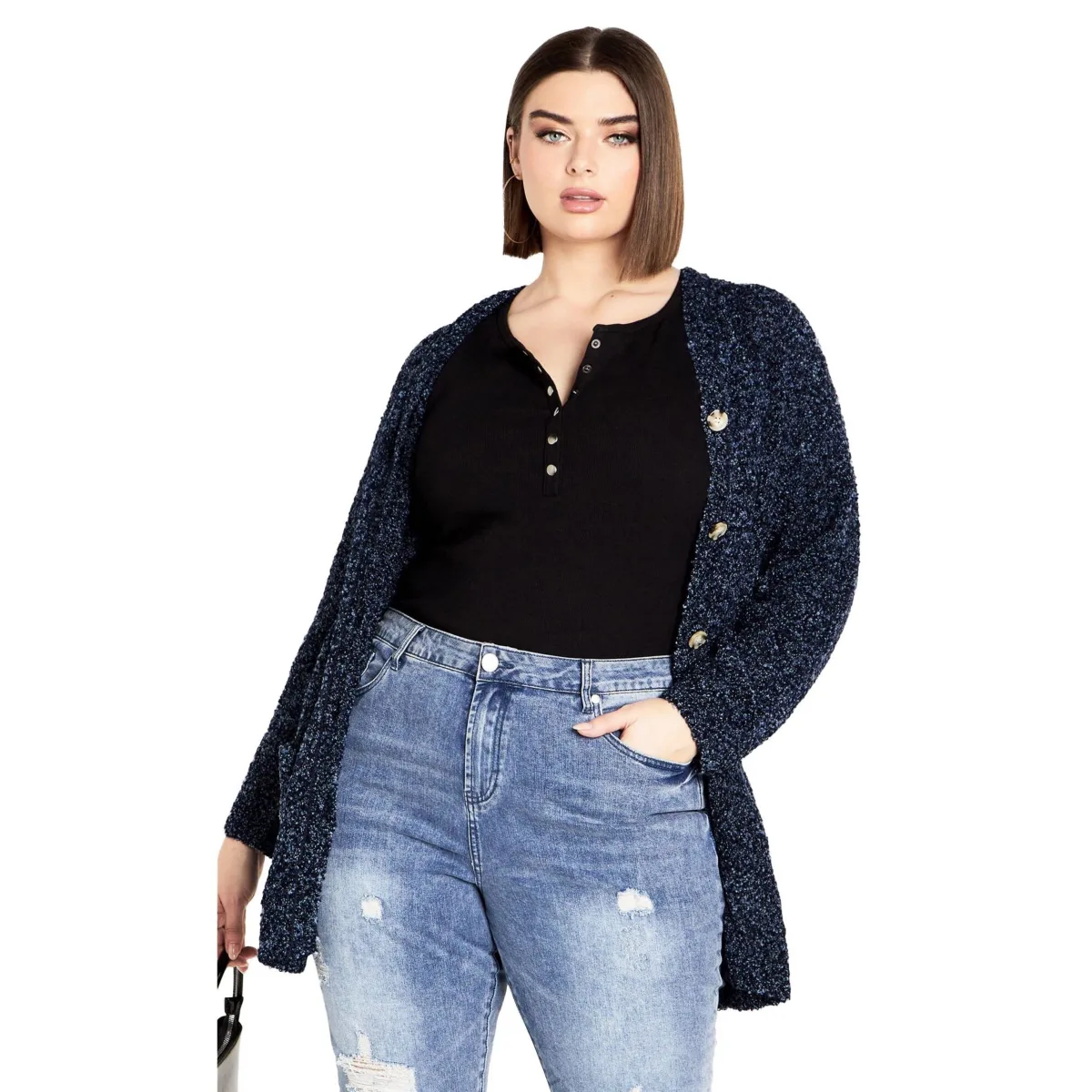 Amber Boucle Cardigan Sweaters by Avenue