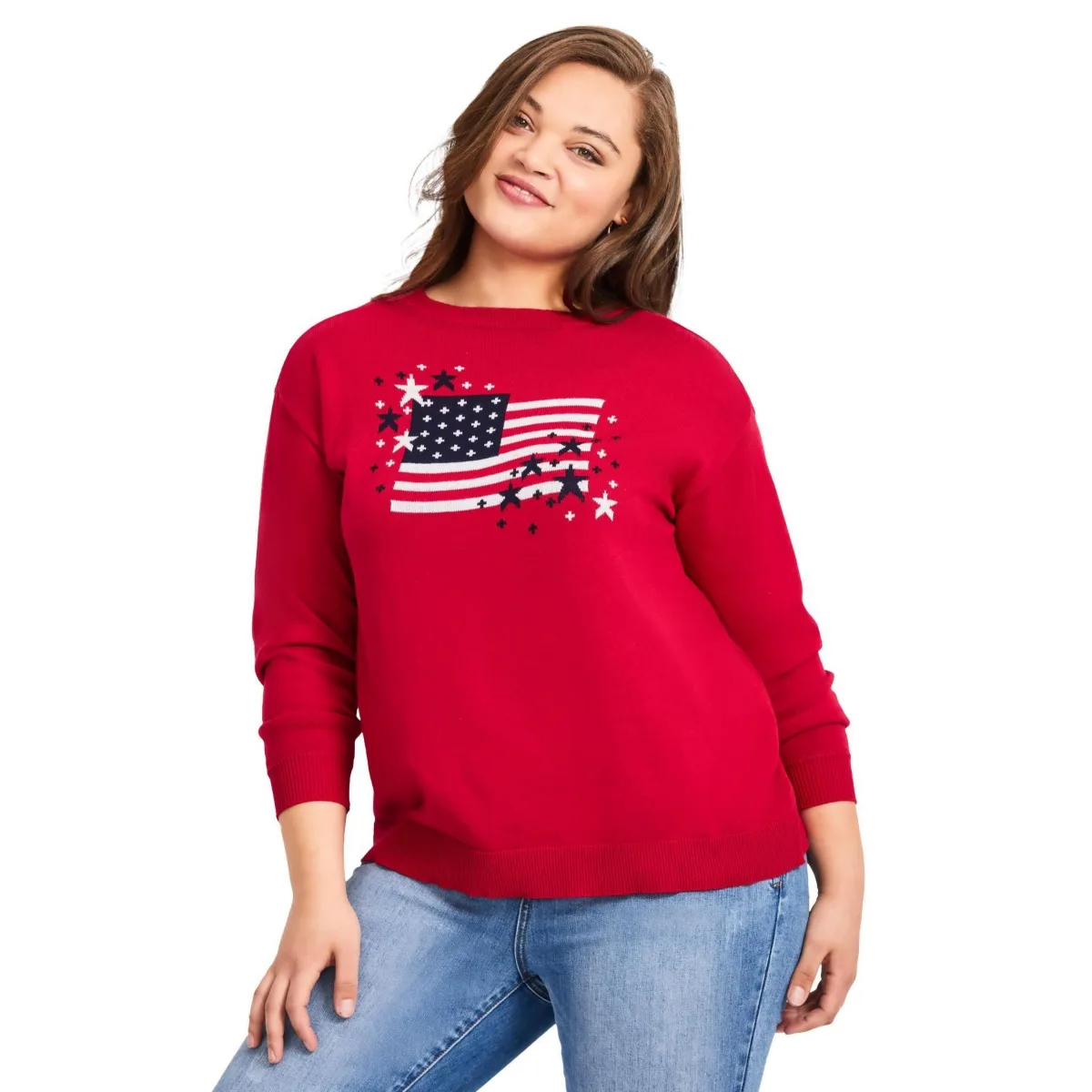 Long Sleeve Crewneck Sweater by Avenue