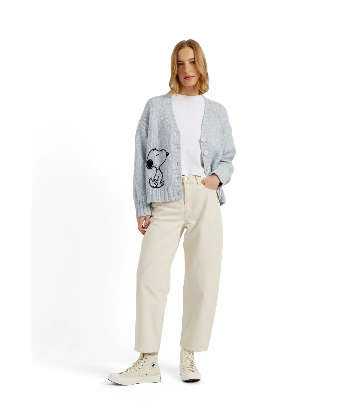 Chinti and Parker Merino Snoopy Marl Cardigan by Chinti & Parker