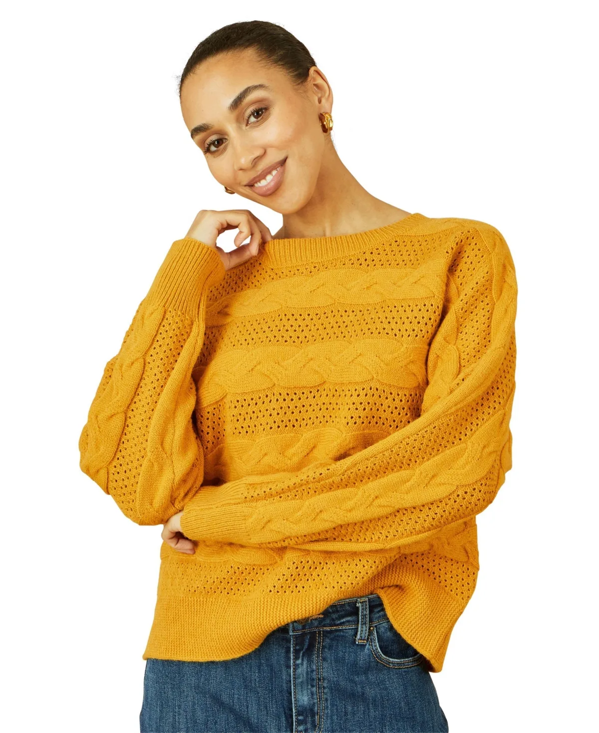 Cable Knit Relaxed Fit Jumper by Yumi