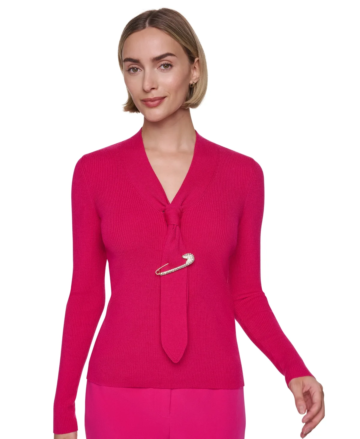 Tie-Front Long-Sleeve Sweater by Sonia Rykiel