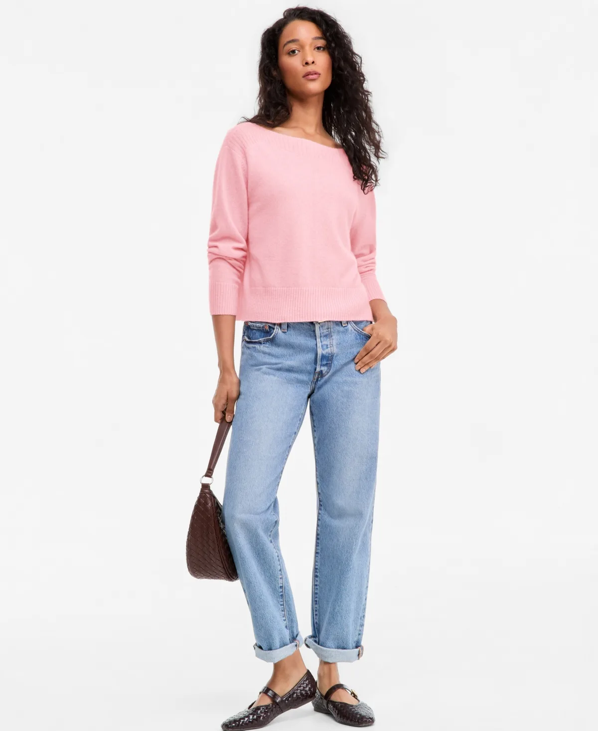 100% Cashmere Long-Sleeve Boat Neck Sweater by Charter Club