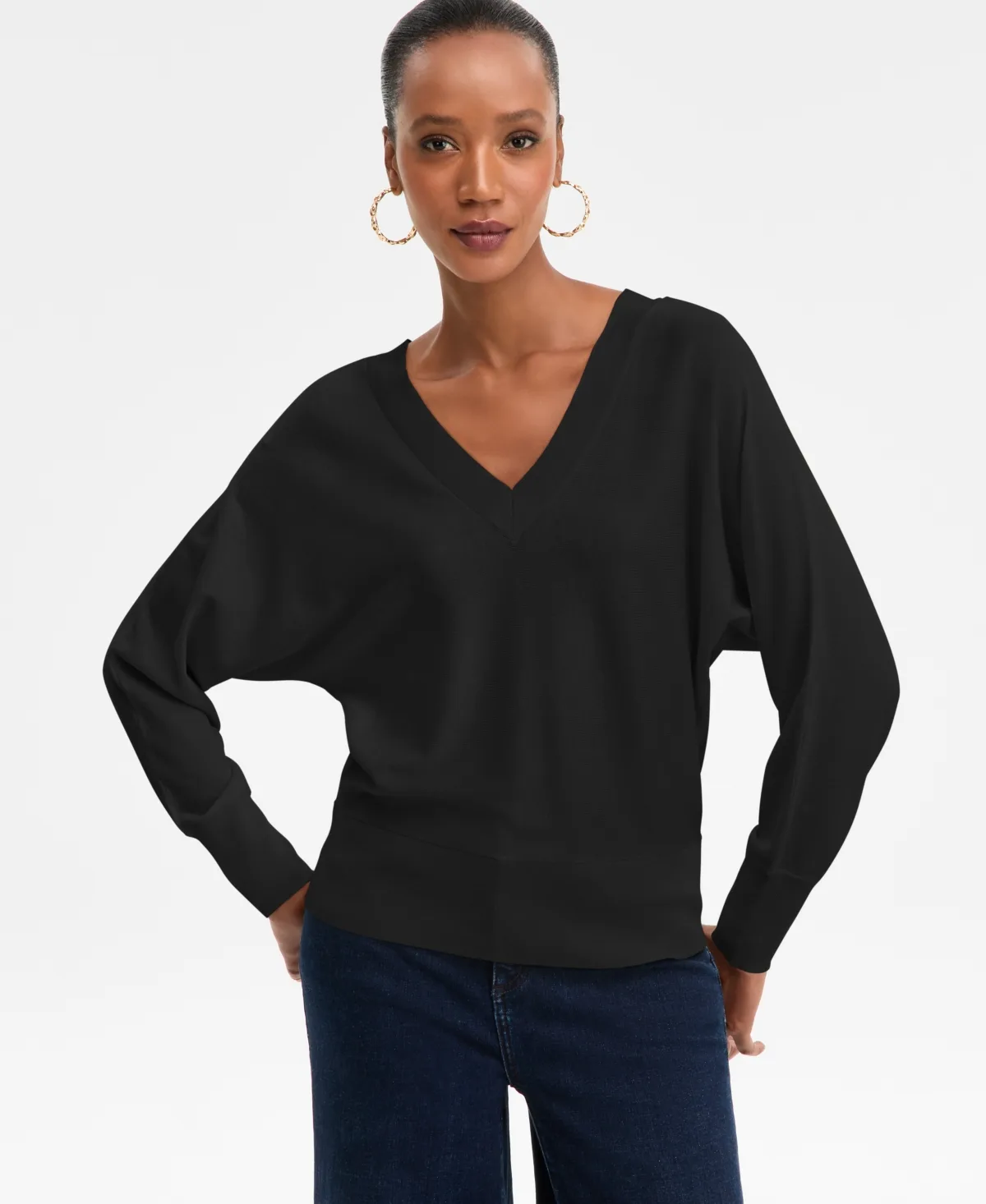 Double V-Neck Dolman Sweater by I.n.c. International Concepts