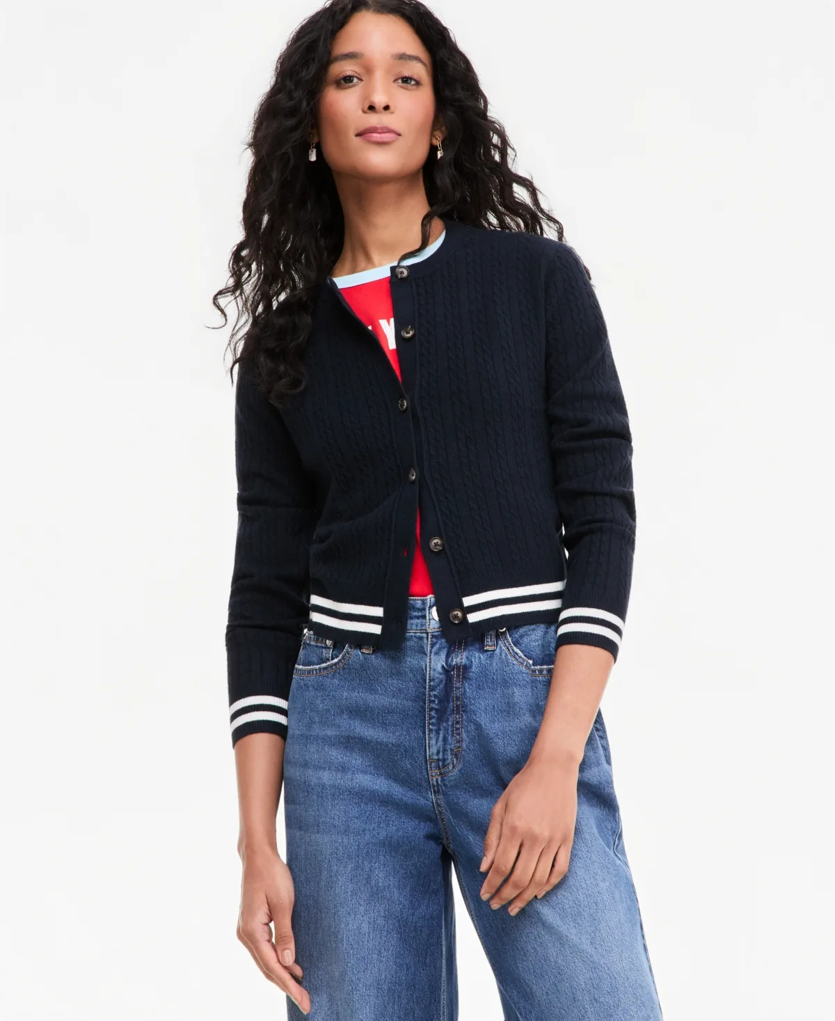 Tipped Cable Cora Cardigan by On 34th