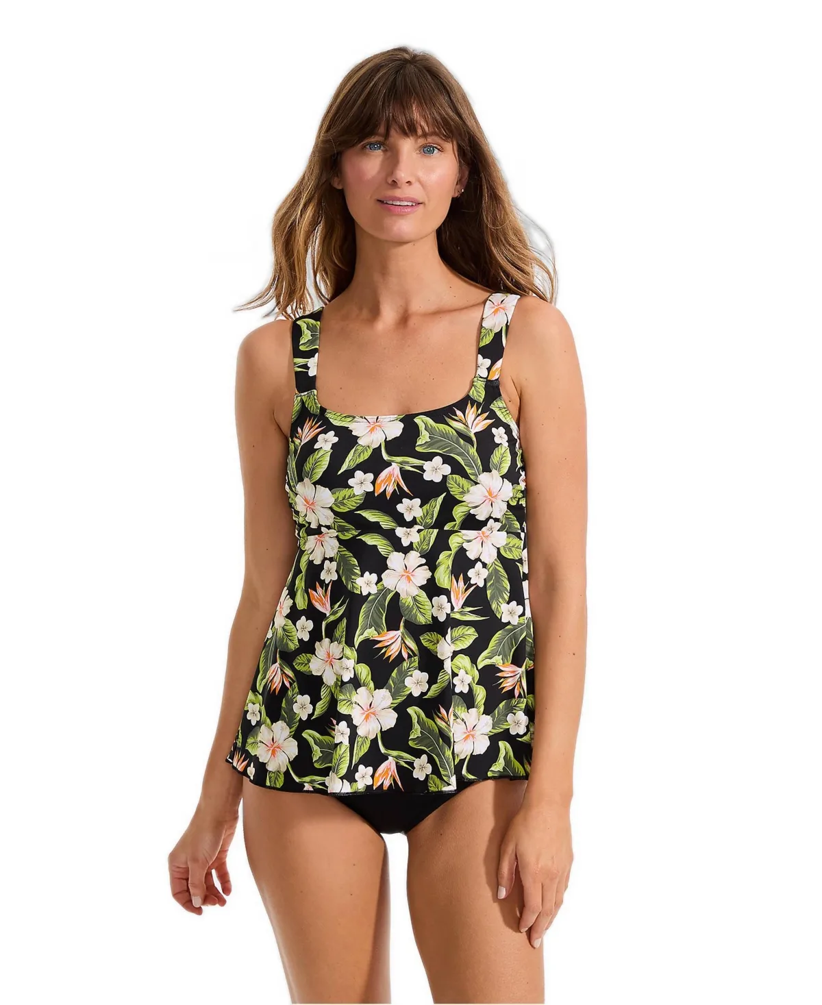 Adjustable Scoop Neck Flutter Tankini Top by Lands' End