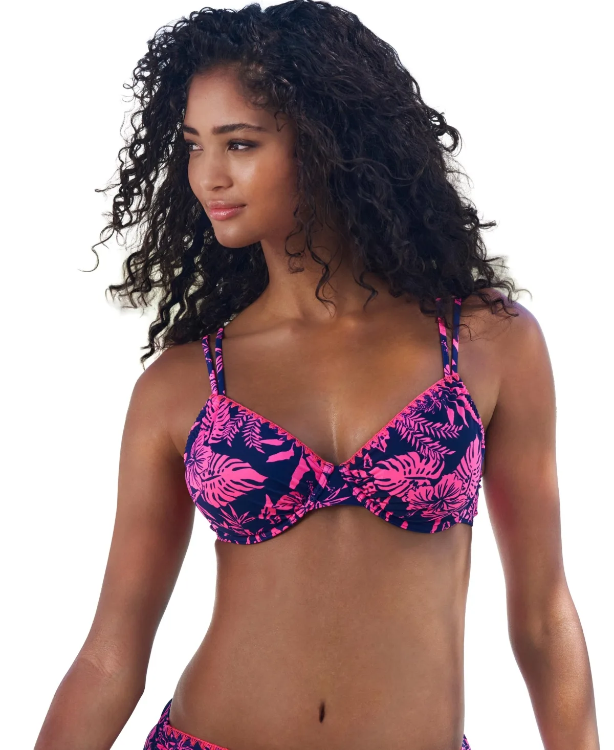 Floral Print Tropical Removable Pads Underwire Bikini Top by Lascana
