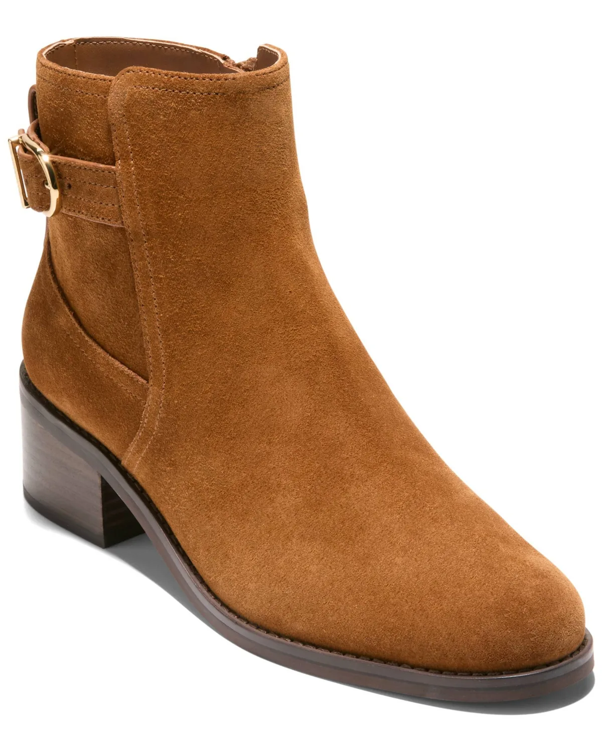 Haddie Full-Zip Buckle Ankle Booties