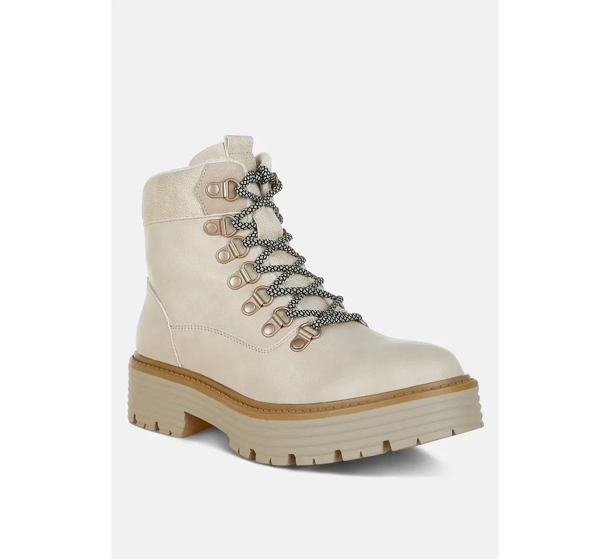 Boskoff Lace-Up Chunky Warm Ankle Boots by London Rag