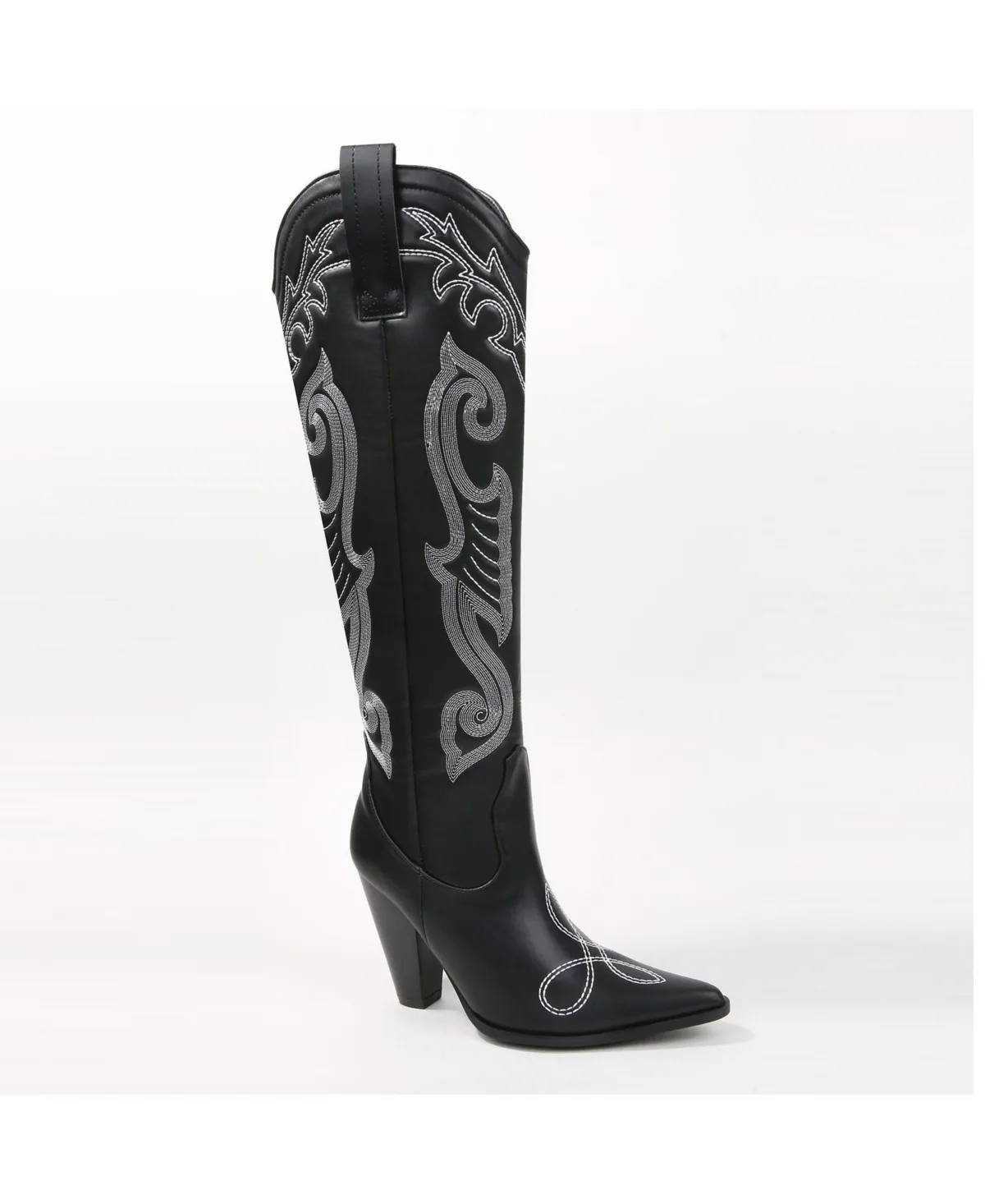 Ashley Embroidered Western Knee-High Boots