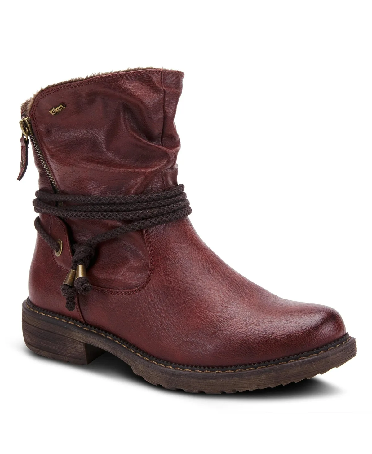 Kathie Water-Resistant Mid Boots with Faux Fur Lining and Gusset Zipper by Spring Step