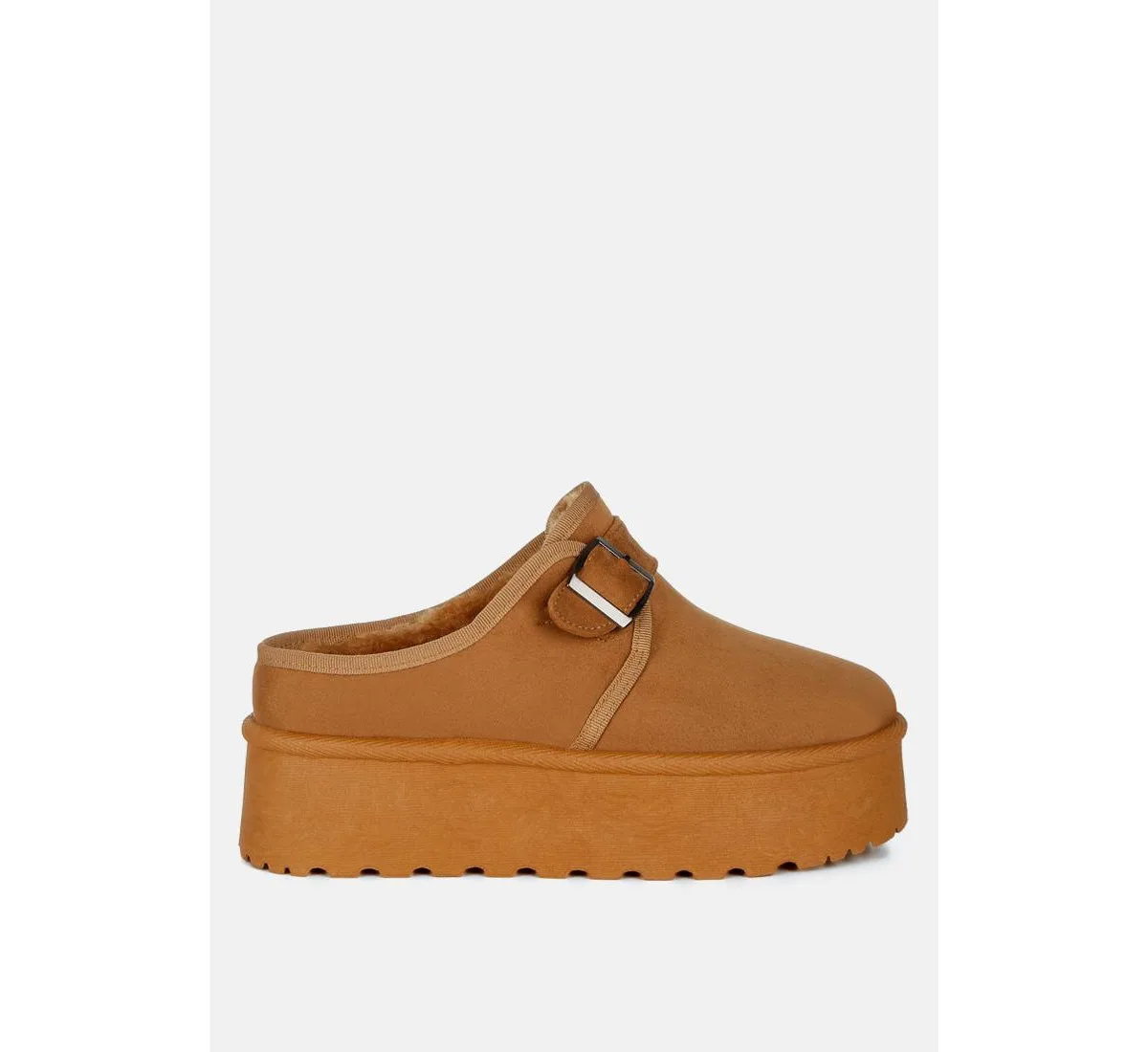 Mayfield Buckle Strap Fur Platform Classic Slip-On by London Rag