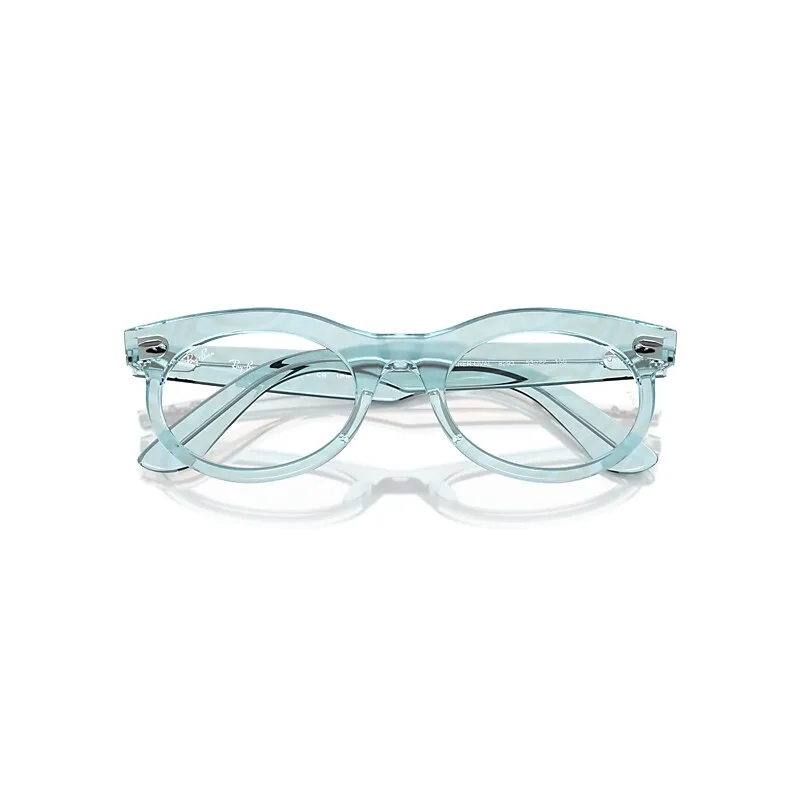 Wayfarer Oval Optics Change Eyeglasses Photo Waves Azure Frame Clear Lenses Polarized by Ray-Ban