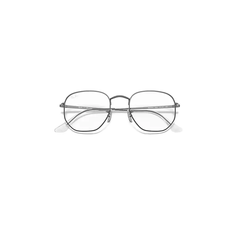 Hexagonal Optics Eyeglasses Gunmetal Frame Clear Lenses by Ray-Ban