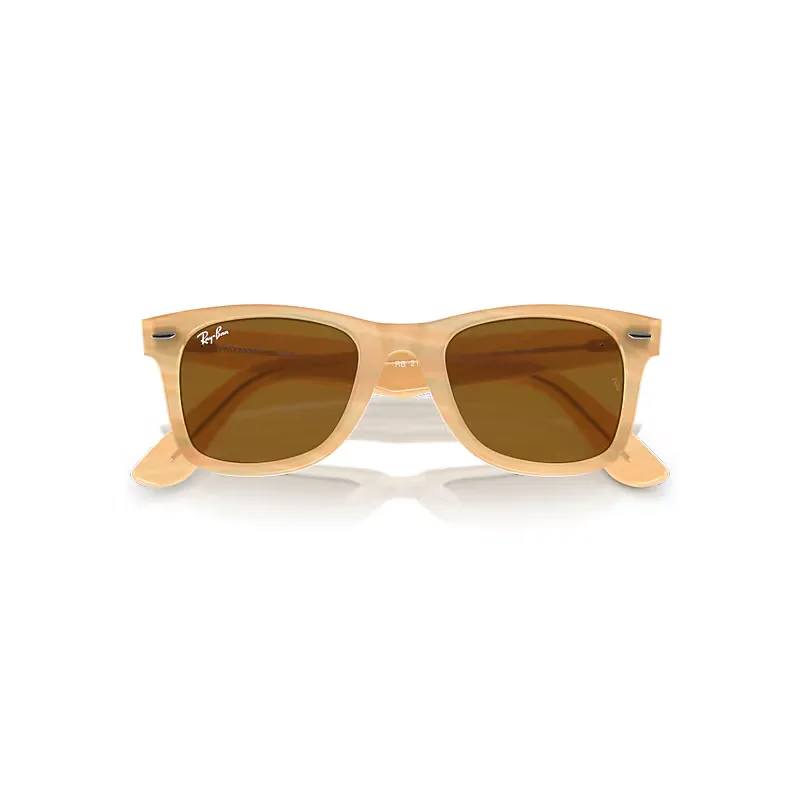 Original Wayfarer Change Sunglasses Photo Striped Brown Frame Brown Lenses by Ray-Ban