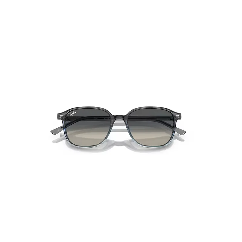 Leonard Sunglasses Striped Grey & Blue Frame Grey Lenses by Ray-Ban