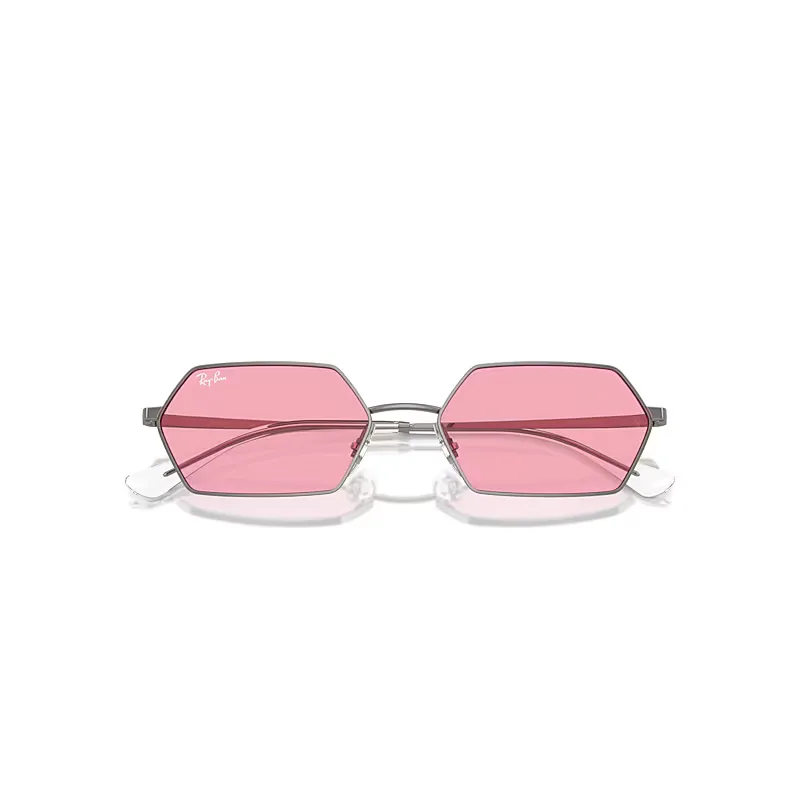 Yevi Bio-Based Sunglasses Gunmetal Frame Pink Lenses by Ray-Ban