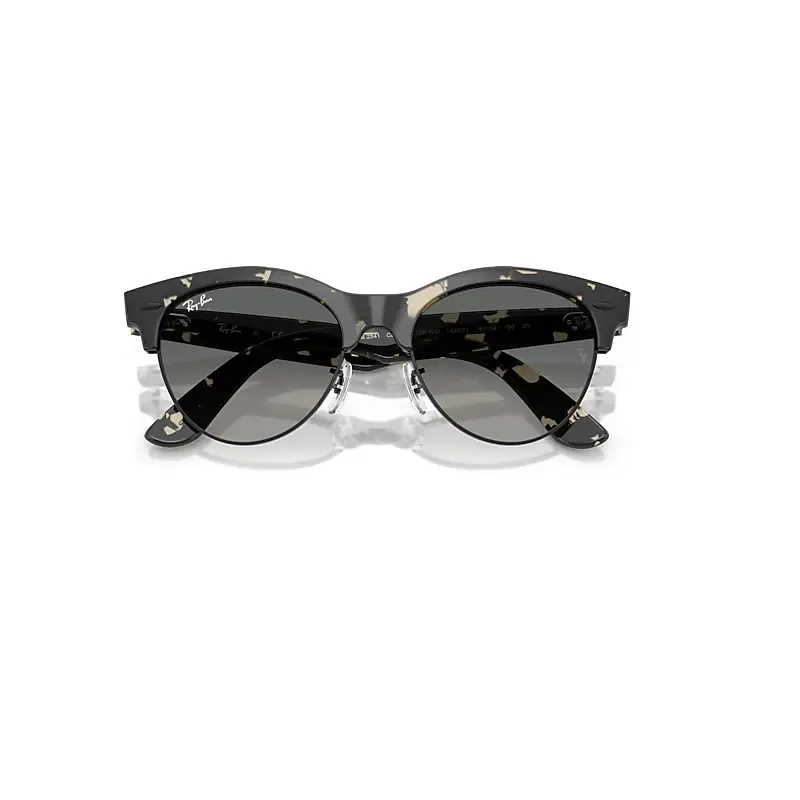 Clubmaster Way Sunglasses Grey Havana Frame Grey Lenses by Ray-Ban