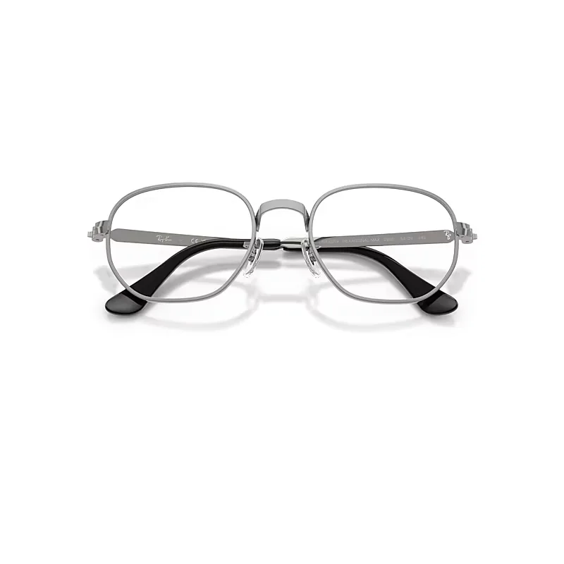 Hexagonal Max Optics Eyeglasses Gunmetal Frame Transparent Lenses Polarized by Ray-Ban