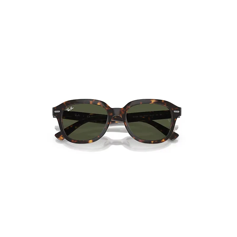 Erik Sunglasses Havana Frame Green Lenses