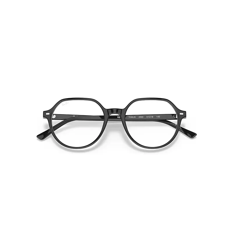 Thalia Optics Eyeglasses Shiny Black Frame Clear Lenses Polarized by Ray-Ban