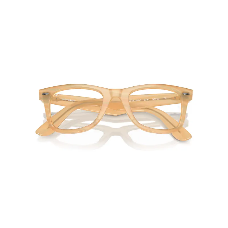 Original Wayfarer Optics Change Eyeglasses Photo Striped Brown Frame Clear Lenses Polarized by Ray-Ban