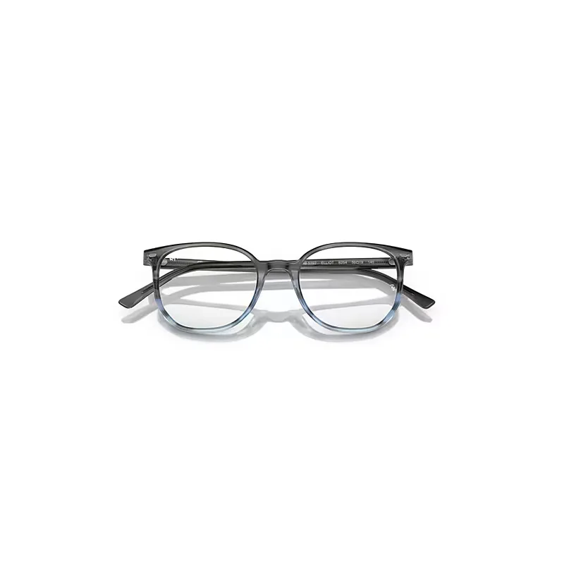 Elliot Optics Eyeglasses Striped Grey & Blue Frame Clear Lenses Polarized