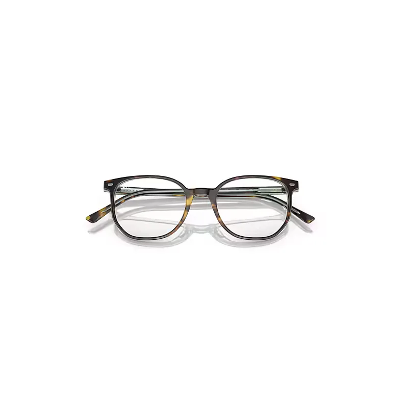Elliot Optics Eyeglasses Havana on Transparent Green Frame Clear Lenses Polarized