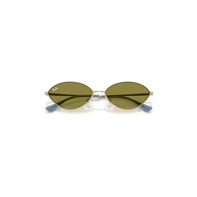 Kai Bio-Based Sunglasses Pale Gold Frame Green Lenses by Ray-Ban