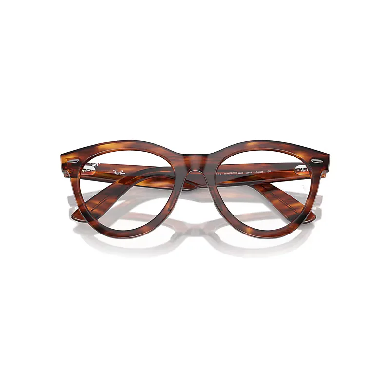 Wayfarer Way Optics Eyeglasses Striped Havana Frame Clear Lenses Polarized