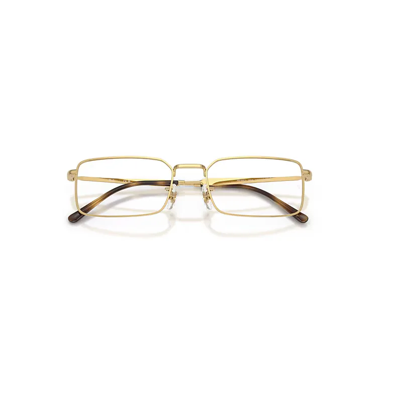 Rb6557 Optics Eyeglasses Gold Frame Transparent Lenses Polarized by Ray-Ban