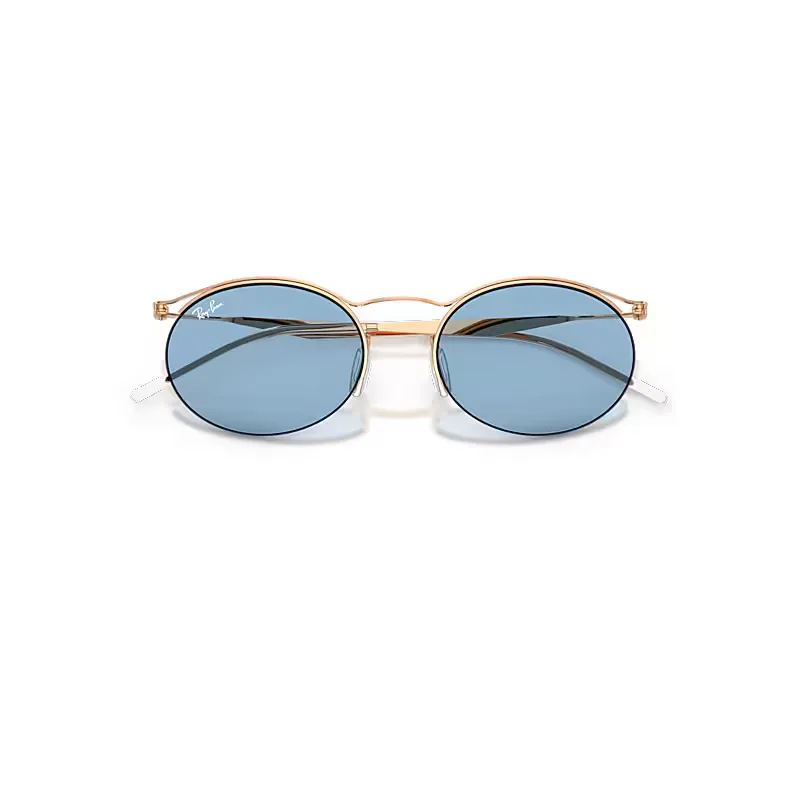 Rb8551 Sunglasses Rosegold Frame Blue Lenses by Ray-Ban