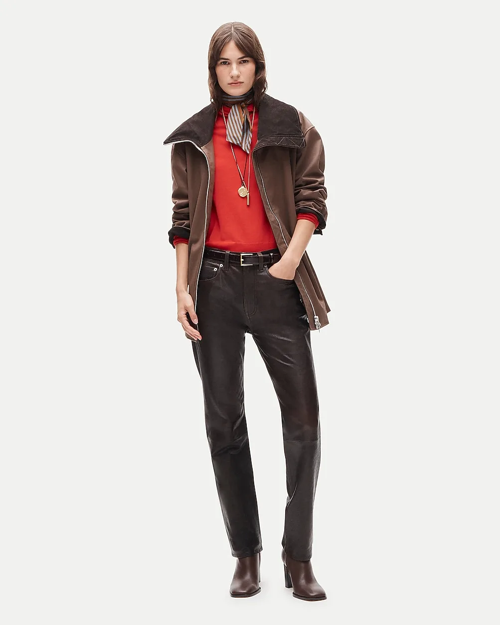 Jesse Relaxed-Straight Pant in Leather by J.Crew