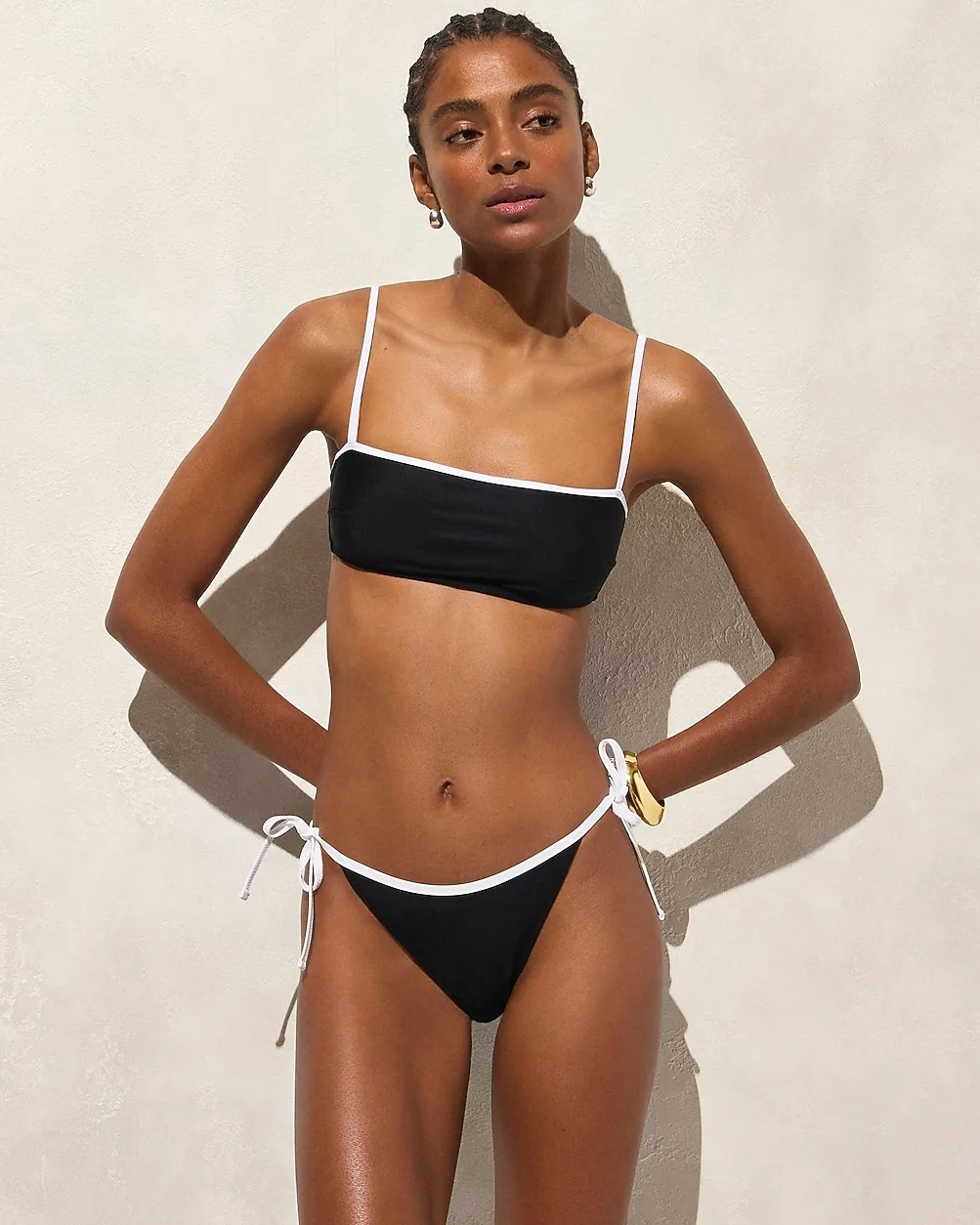Contrast-Trim String Bikini Bottom by J.Crew