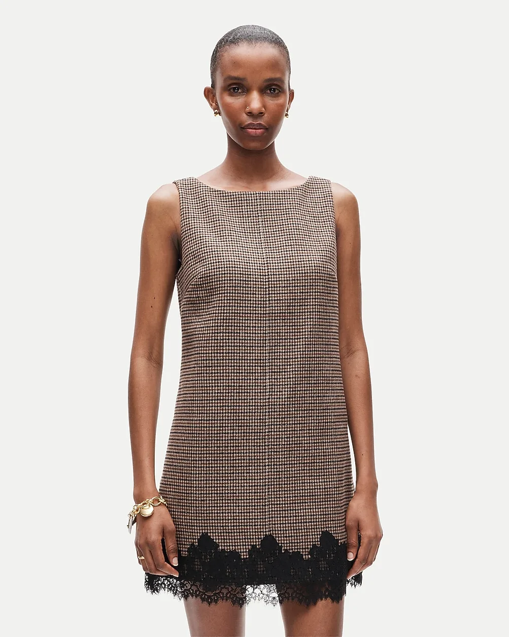 Billie Dress in Houndstooth Wool Blend by J.Crew