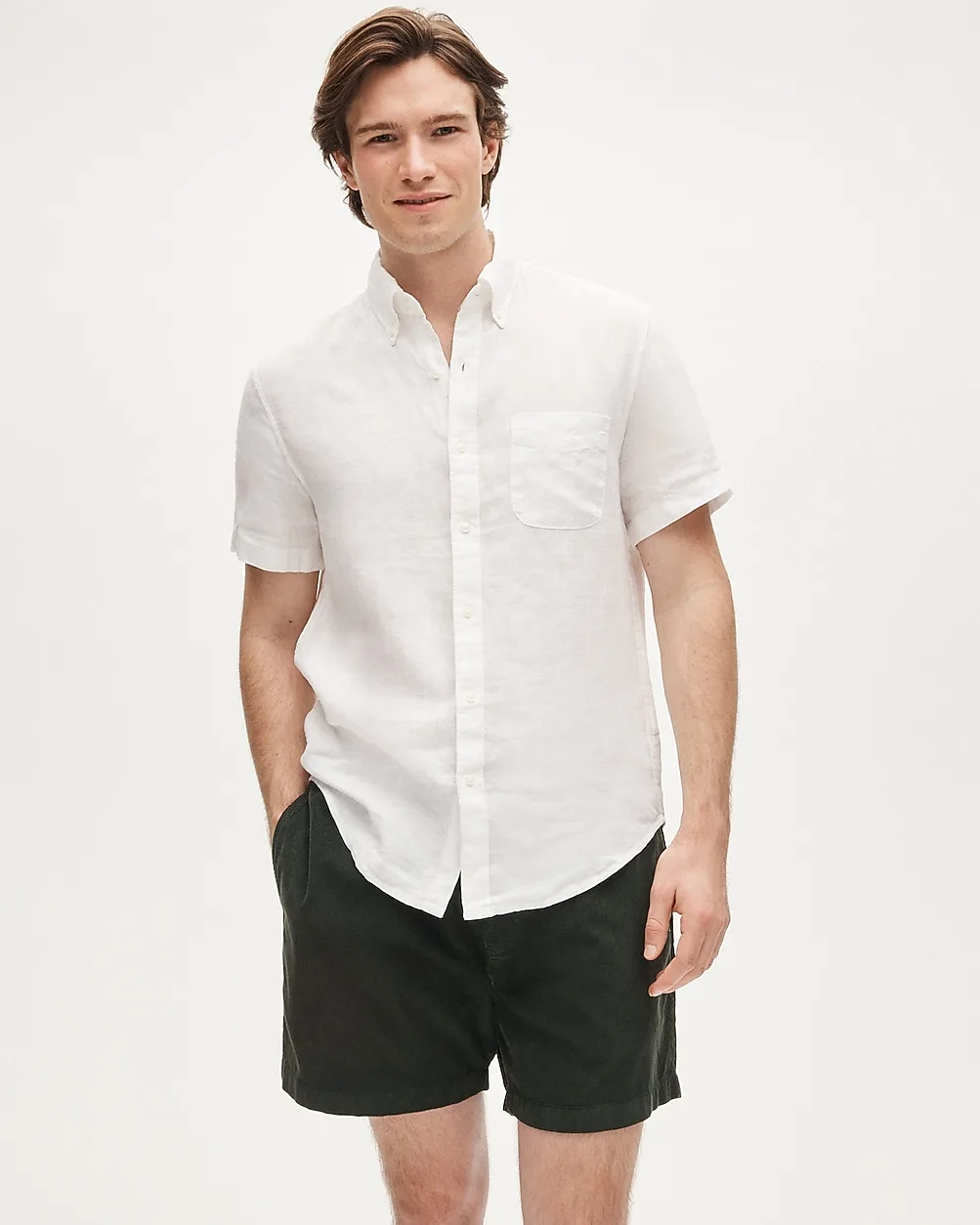 Tall Short-Sleeve Baird McNutt Irish Linen Shirt by J.Crew