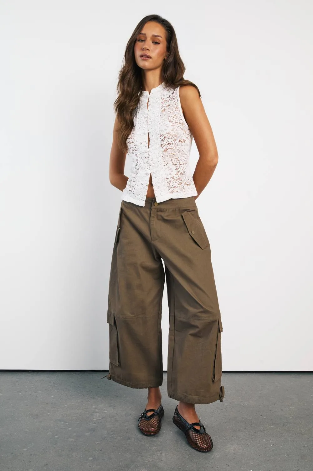 Twill Longline Cargo Jort by boohoo