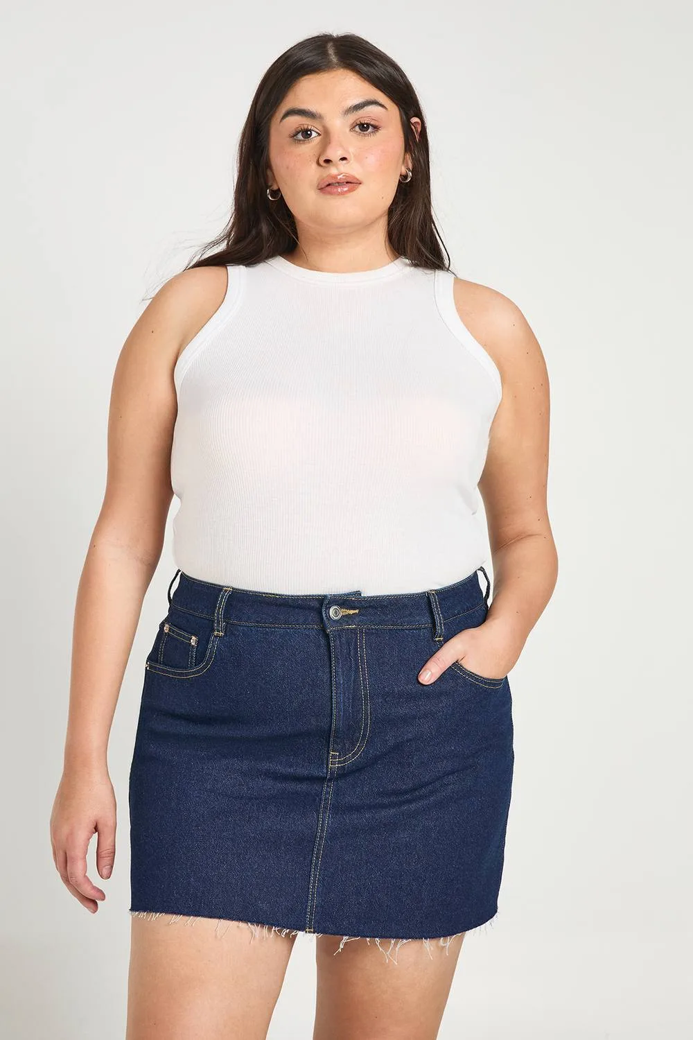 Denim Mini Skirt by boohoo