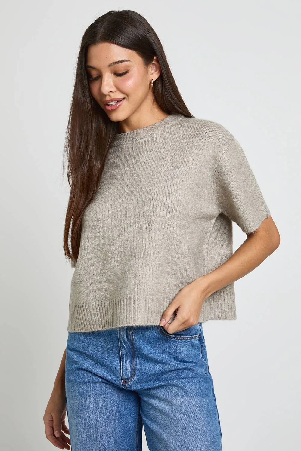 Oversized Knitted Top by boohoo