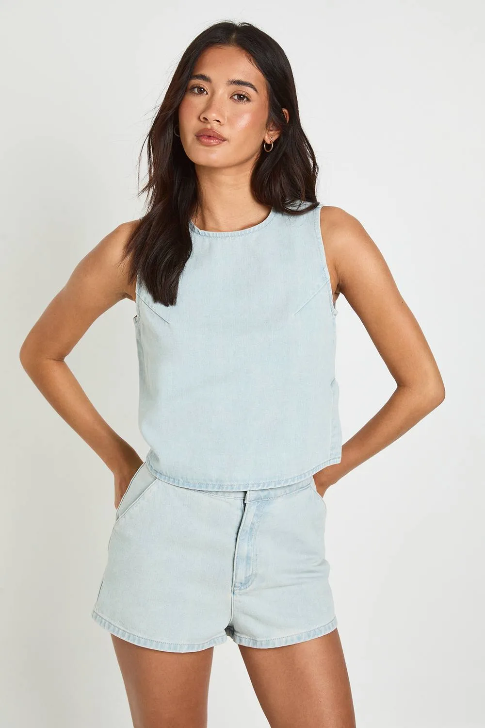 Denim Mini Short by boohoo