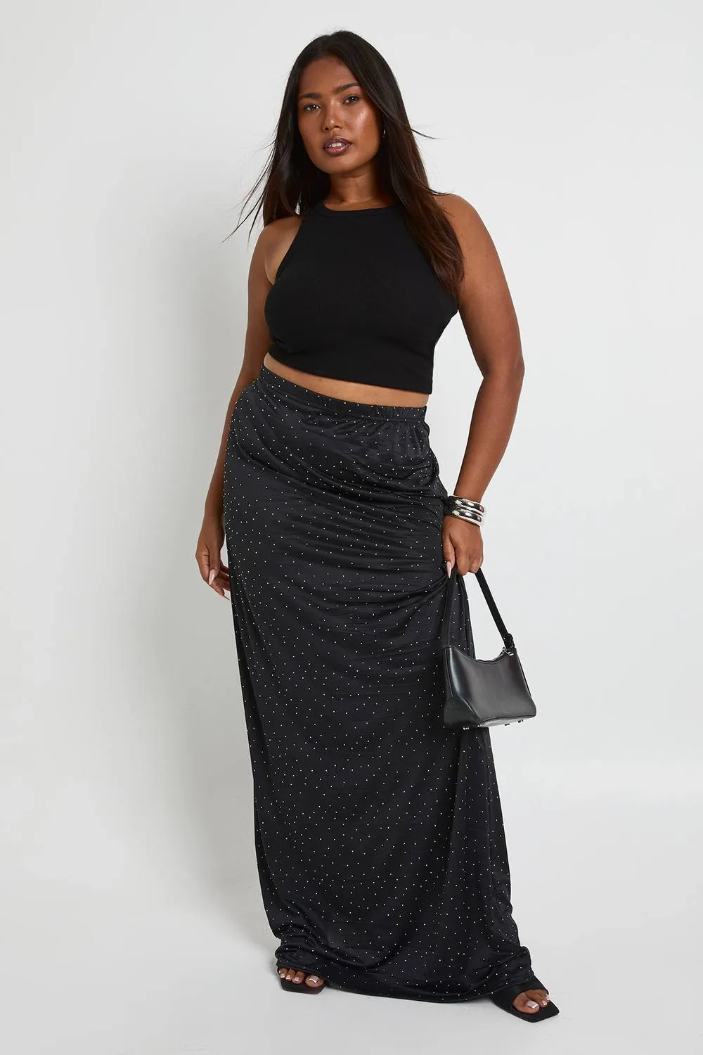 Hot Fix Maxi Skirt by boohoo