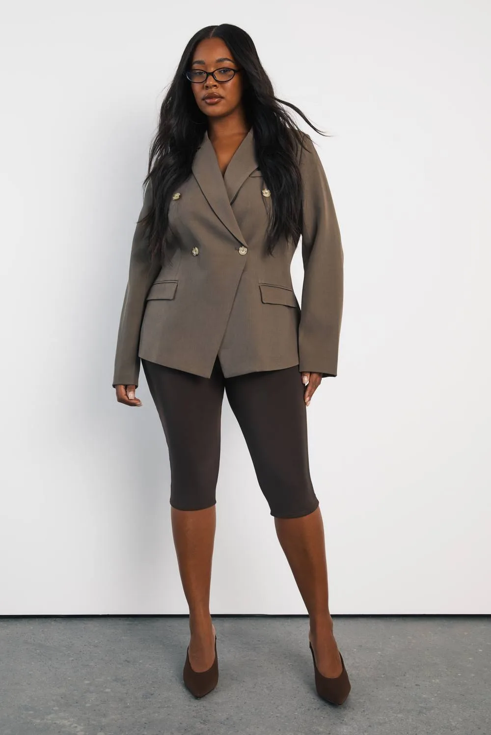 Double Breasted Cinched Blazer by boohoo