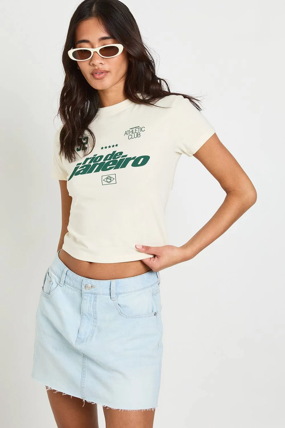 Denim Mini Skirt by boohoo