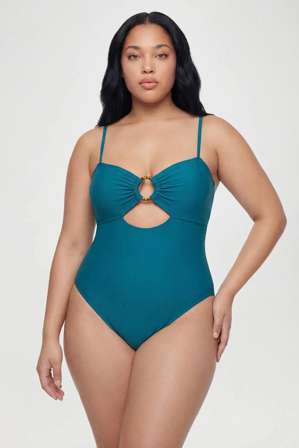 Trim Detail Keyhole Swimsuit by boohoo