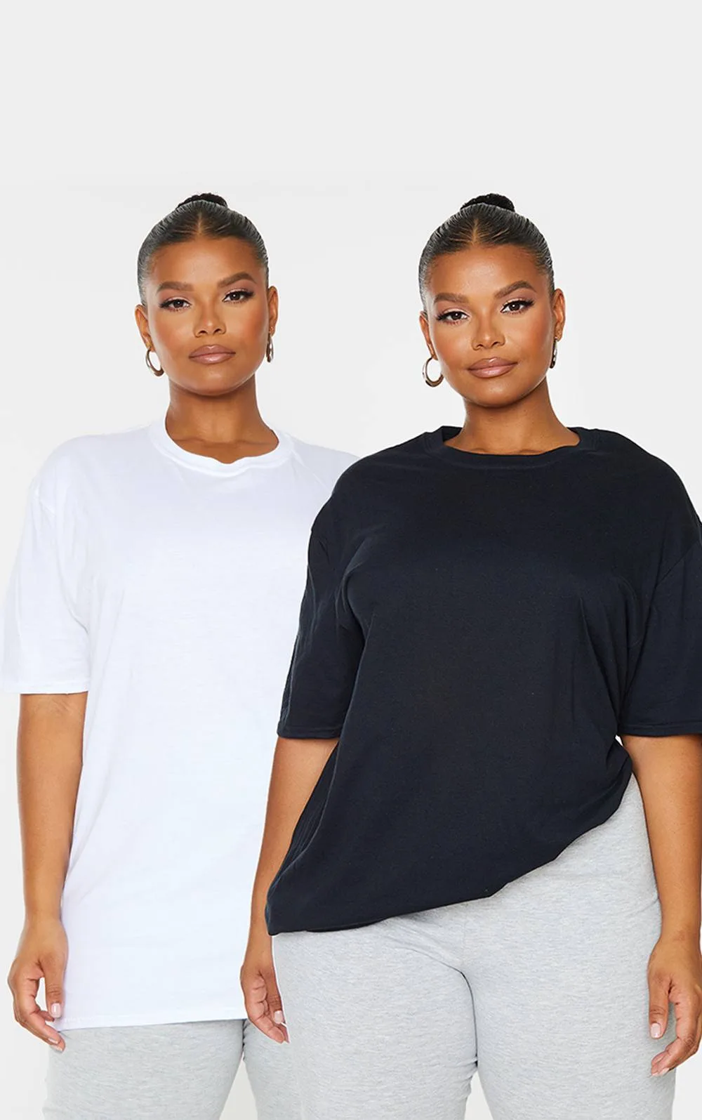 Basic Black & White 2 Pack Ultimate Oversized T-Shirt by PrettyLittleThing