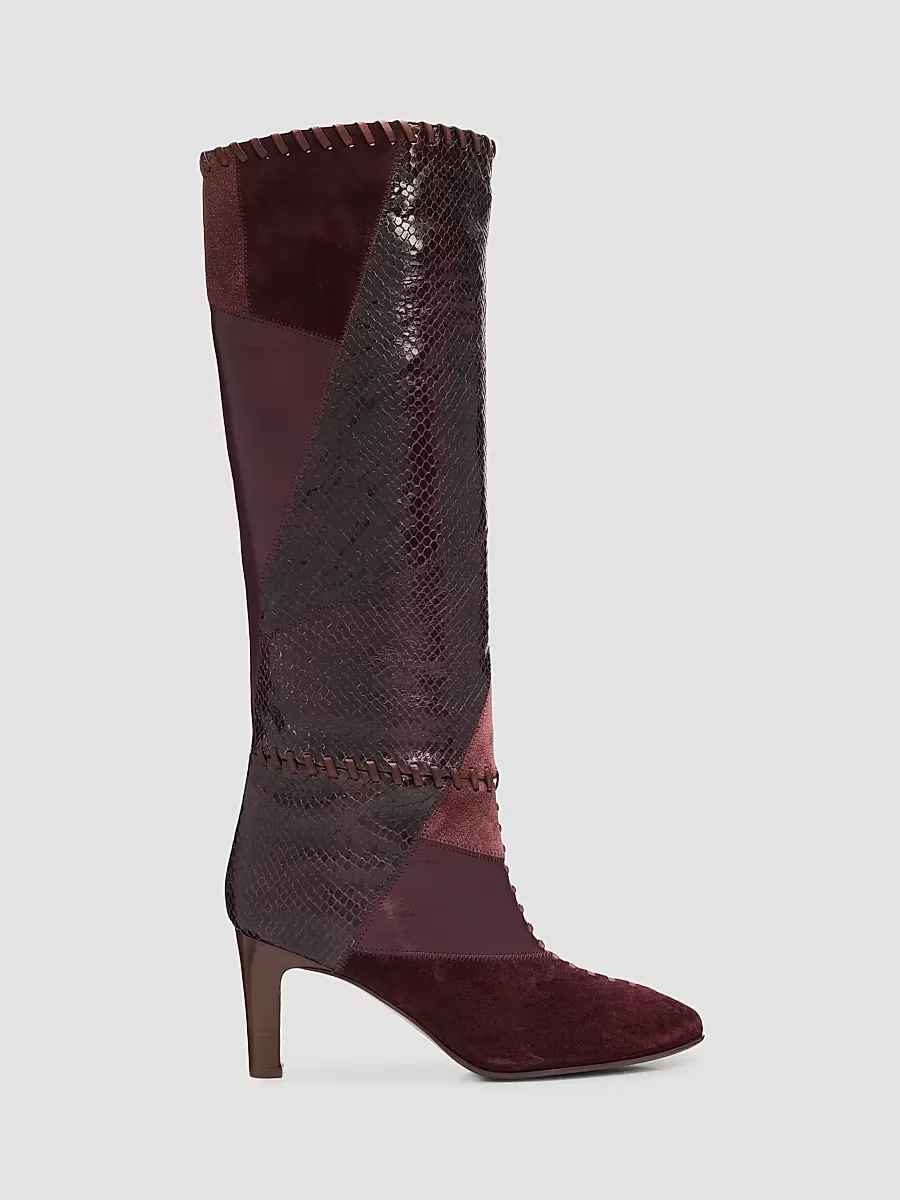 Alchemy 75MM Patchwork Leather Knee-High Boots by Zimmermann